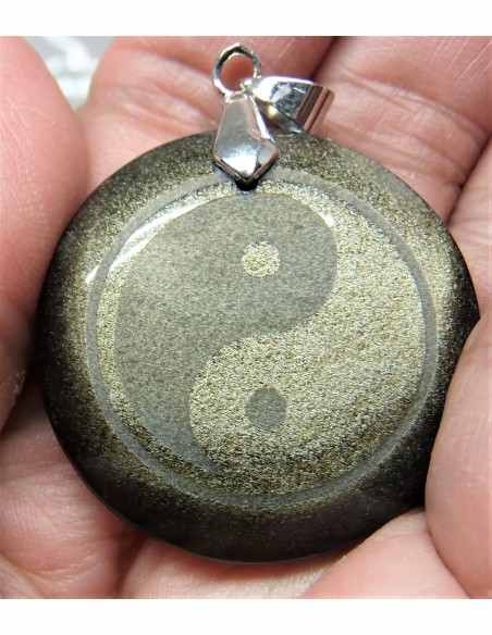 Obsidienne oeil celeste 12mm collier