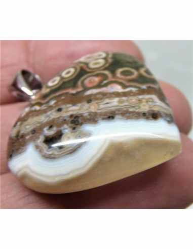 Pendentif coeur Jaspe ocean