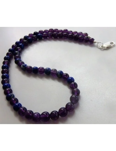 Collier Amethyste lapis 6mm Collier Amethyste lapis 6mm