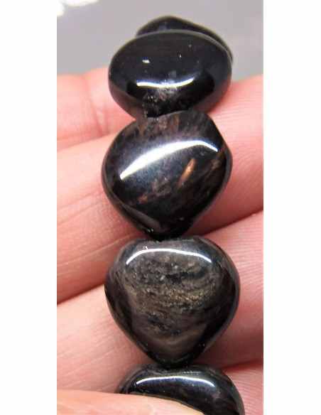 Coeur obsidieinne feu pendentif