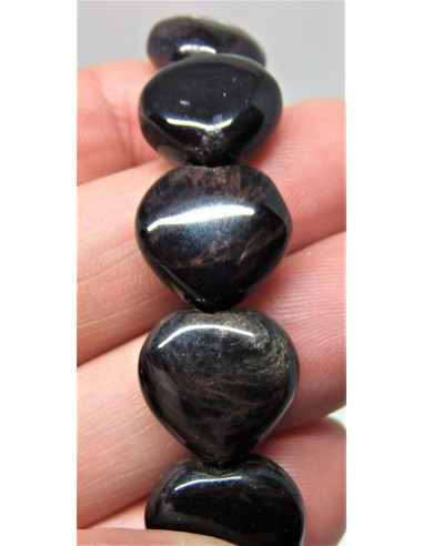 Coeur obsidieinne feu pendentif