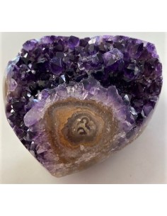 Geode coeur amethyste cactus