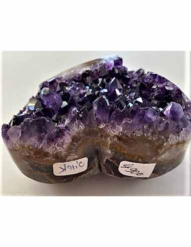Geode coeur amethyste cactus