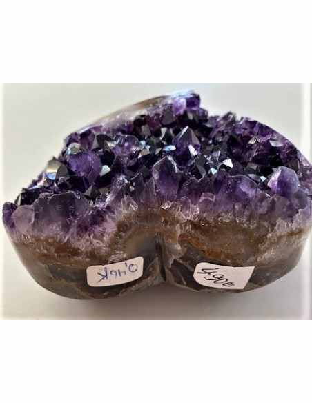 Geode coeur amethyste cactus