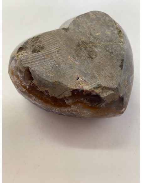 Geode coeur amethyste cactus