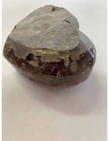 Geode coeur amethyste cactus