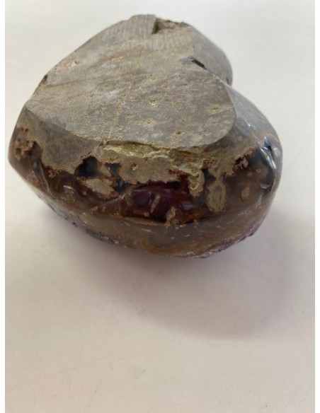 Geode coeur amethyste cactus