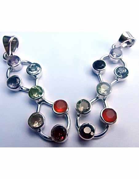 Pendentif sept chakras argent Lacé de l'éternité Pendentif sept chakras argent Lacé de l'éternité