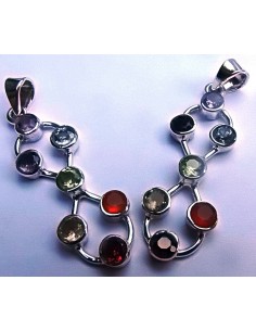 Pendentif sept chakras argent Lacé de l'éternité 2