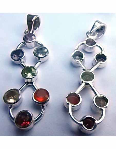 Pendentif sept chakras argent Lacé de l'éternité Pendentif sept chakras argent Lacé de l'éternité