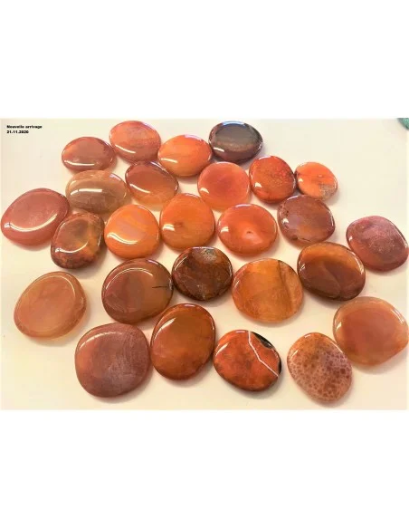 Agate de feu orange galet