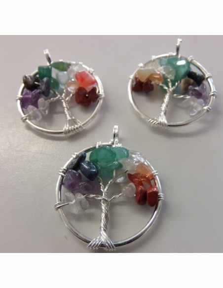 Arbre de vie, 7 chakras pendentif