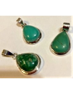 Chrysoprase argent pendentif 2