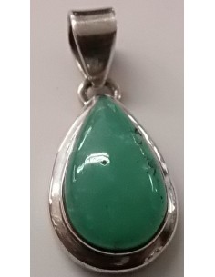 Chrysoprase argent pendentif 2