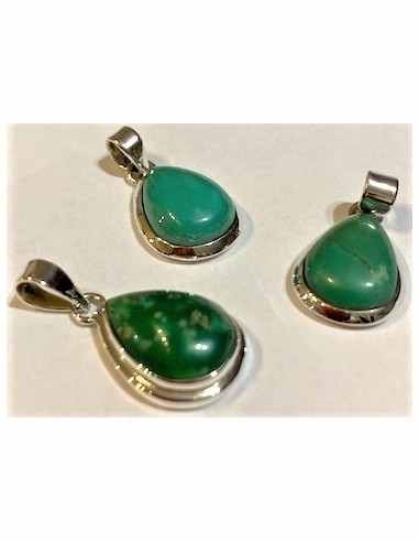 Chrysoprase argent pendentif