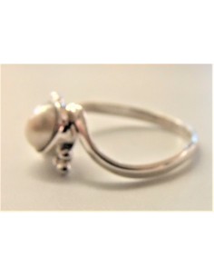 Bague perle blanche 5mm 2