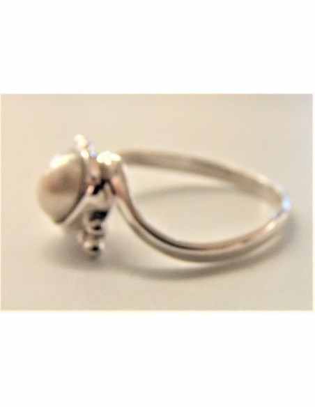Bague perle blanche 5mm