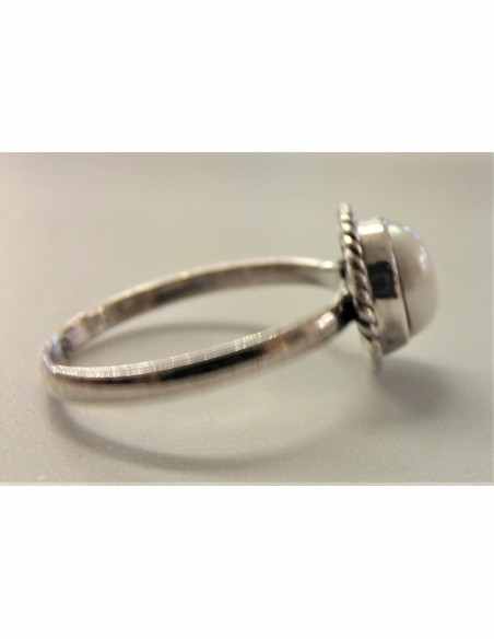 Bague perle blanche 5mm