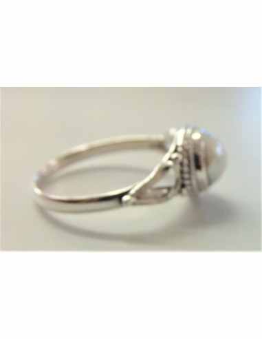 Bague perle blanche 5mm