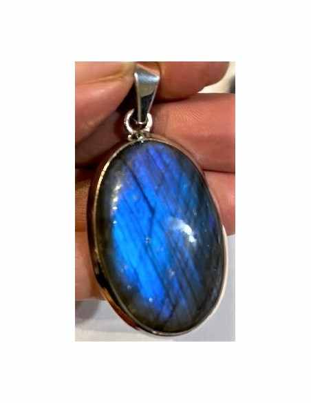 Labradorite grand pendentif  argent