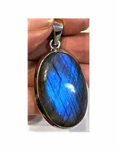 Labradorite grand pendentif  argent