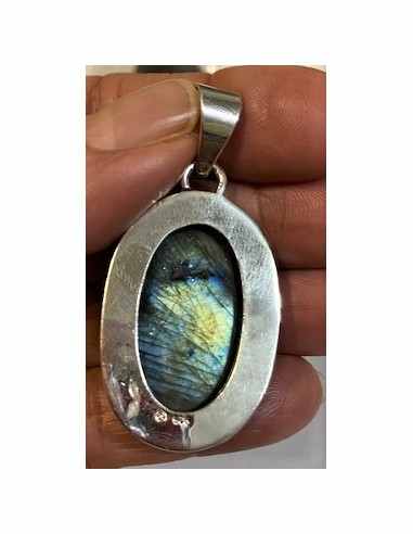 Labradorite grand pendentif  argent