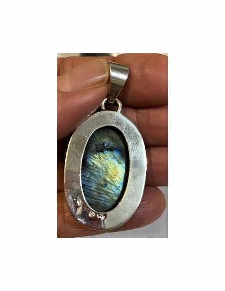Labradorite grand pendentif  argent