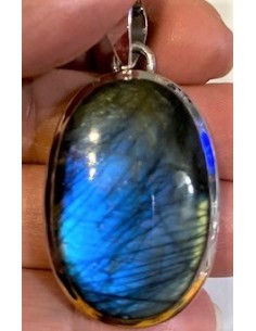 Grand Labradorite pendentif  argent