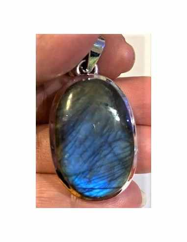 Grand Labradorite pendentif  argent