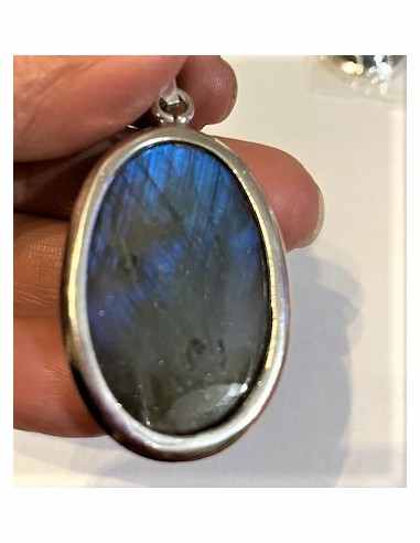 Grand Labradorite pendentif  argent