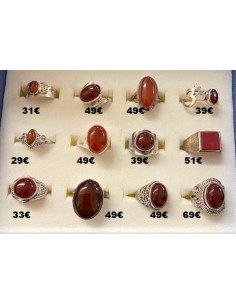 Bague cornaline montee argent