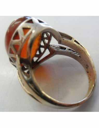 Cornaline bague argent