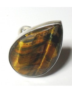 Grande Bague reglable oeil de tigre 2