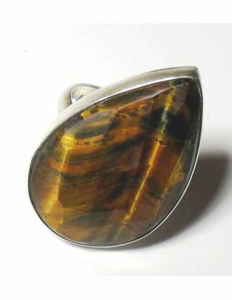 Grande Bague reglable oeil de tigre Grande Bague reglable oeil de tigre