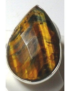Grande Bague reglable oeil de tigre