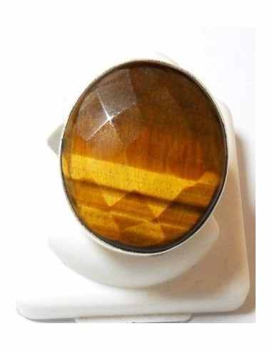 Grande Bague reglable oeil de tigre