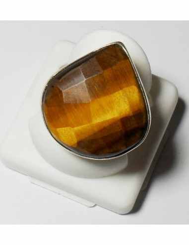 Grande Bague reglable oeil de tigre