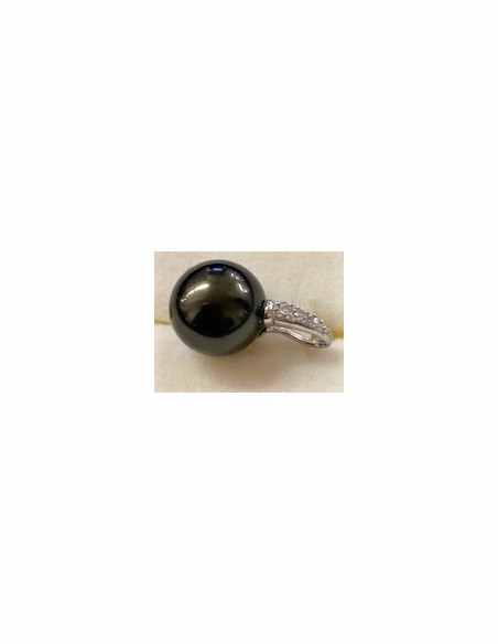 Perle noire 10mm pendentif argent Perle noire 10mm pendentif argent