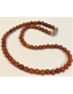 Jaspe rouge 6mm collier fermoire metal 2