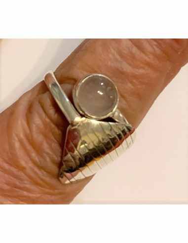 Bague rectangulaire pierre de lune