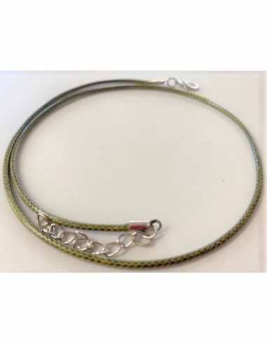 Cordon de coton vert fermoir