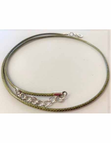 Cordon de coton vert fermoir