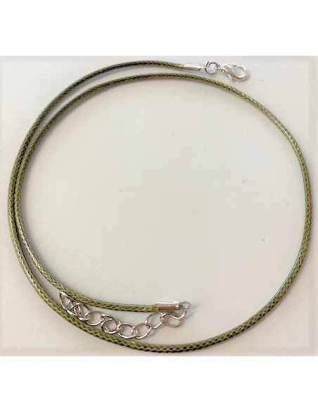 Cordon de coton vert fermoir