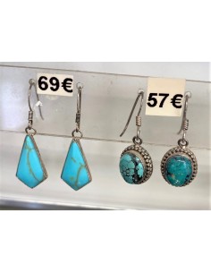 Turquoise Boucles d'oreilles argent 2
