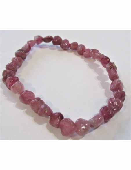 Tourmaline rose,rouge 5mm bracelet