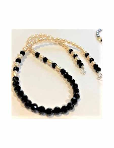 Collier spinelle noire, perles Collier spinelle noire, perles