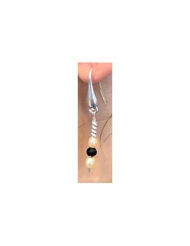 Spinelle noire, perles boucles