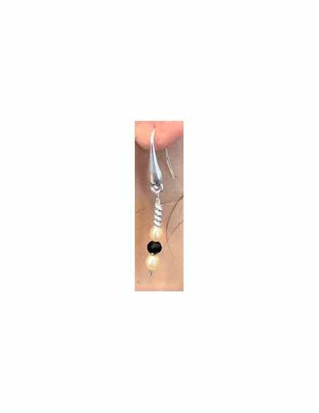 Spinelle noire, perles boucles