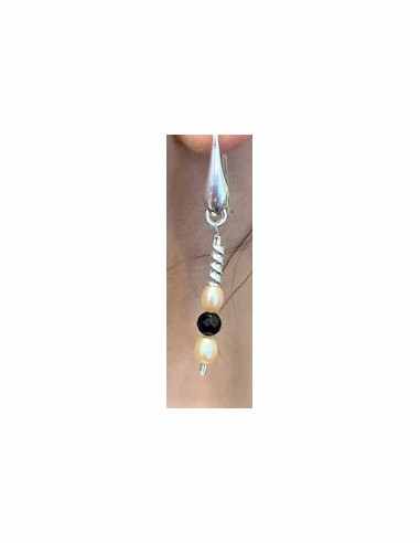 Spinelle noire, perles boucles