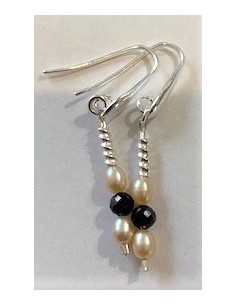 Spinelle noire, perles boucles